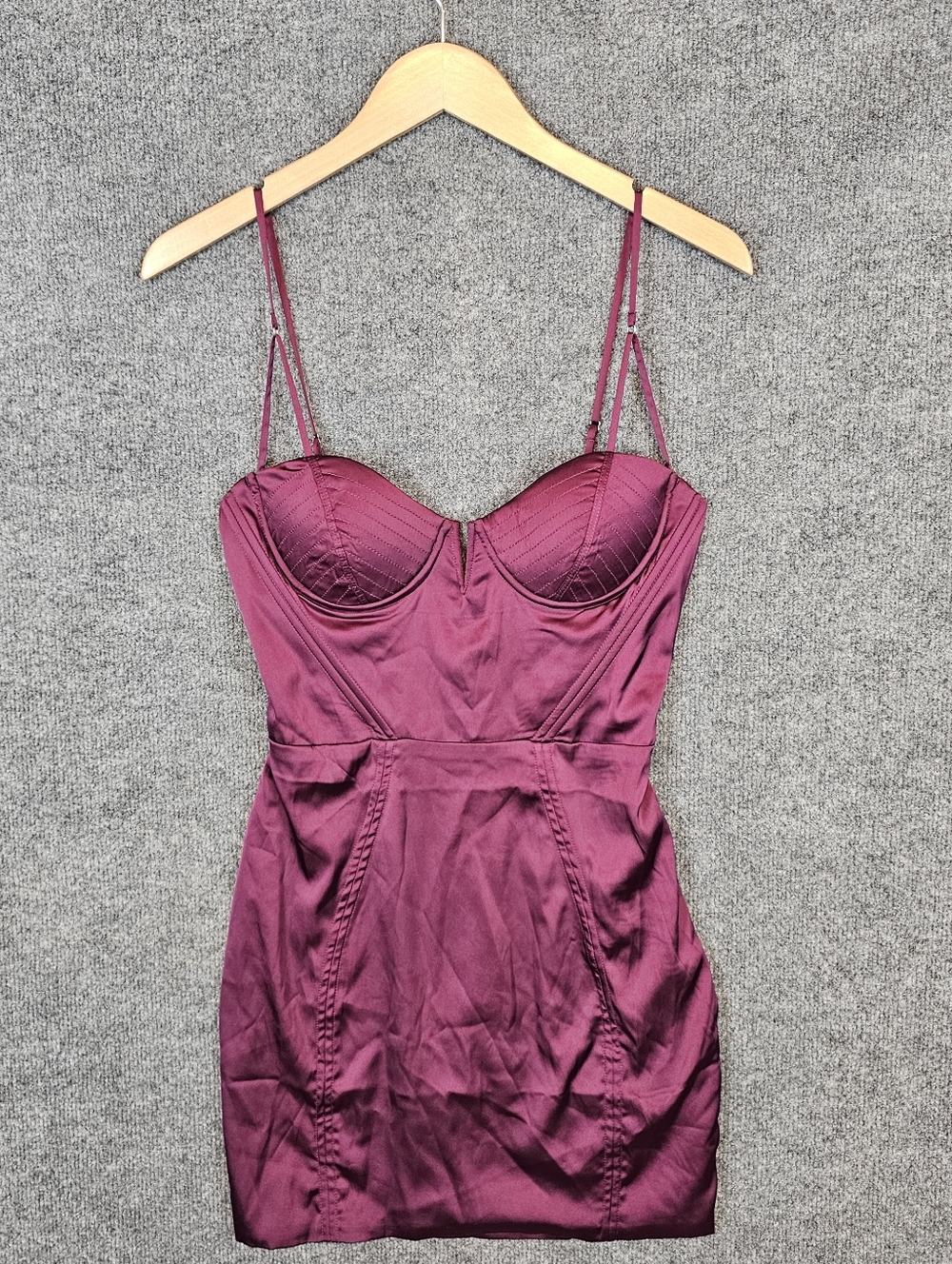 Oh Polly Plum Satin Mini Dress Size 6